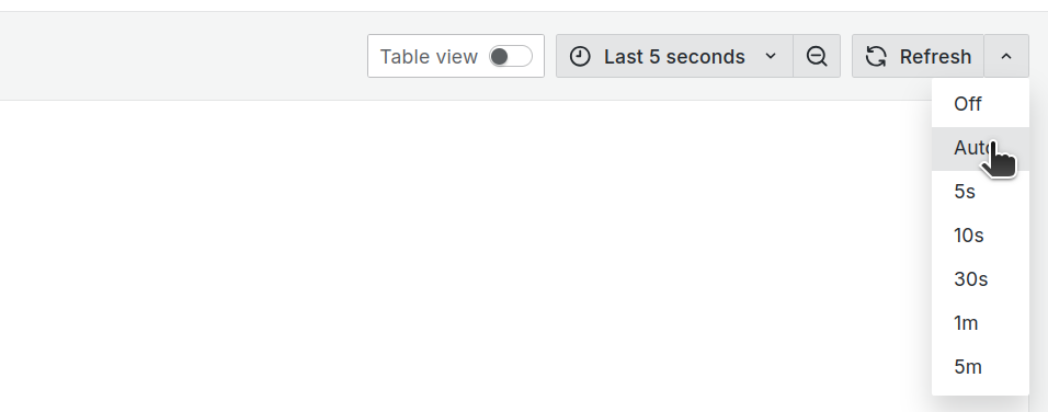 dashboard set refresh interval